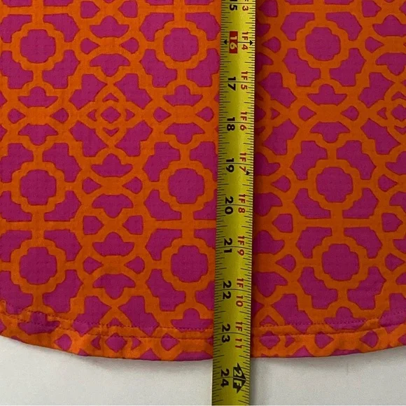 Icikuls UPF 50+ mock neck 1/4 zip top pink orange mosaic long sleeve Size Small - Picture 12 of 12